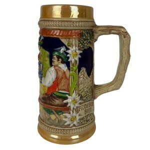 Gerz Original Beer Stein Mug Froh Beim Bier Vintage Hand-Painted West Germany